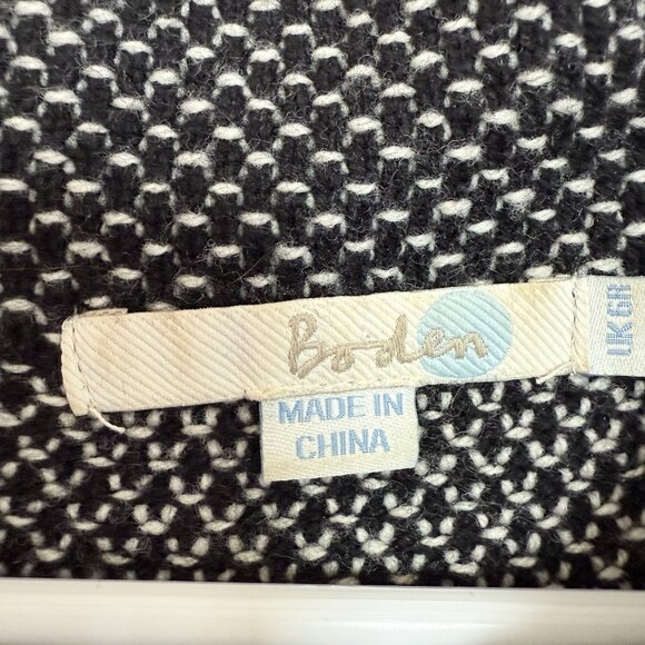 Boden Sweater Dress Womens 2R Black White Wool Cowl Neck Zip Office Work Knit - Picture 6 of 10